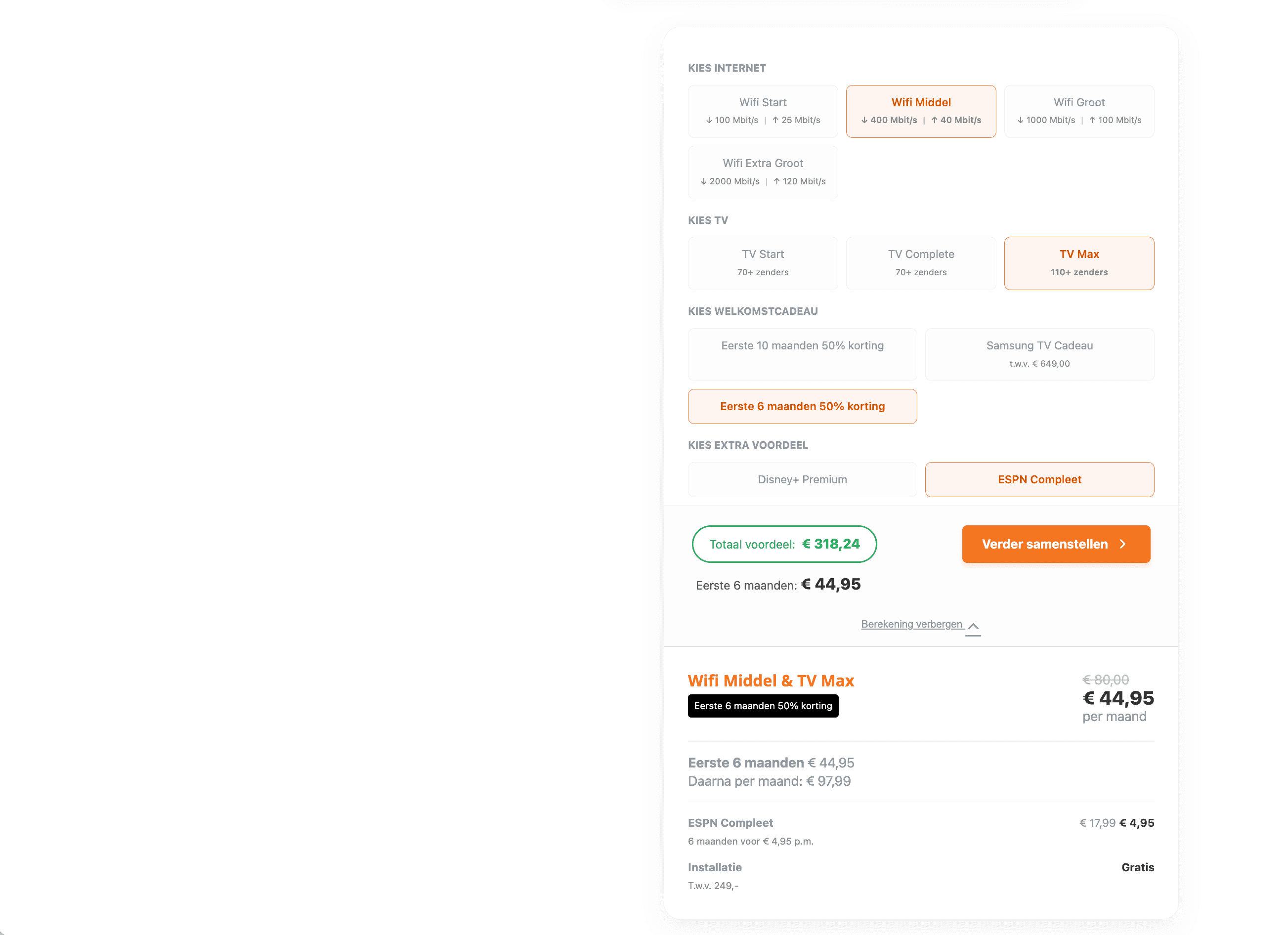 Welcome Gift Deal Calculator for Internet and TV