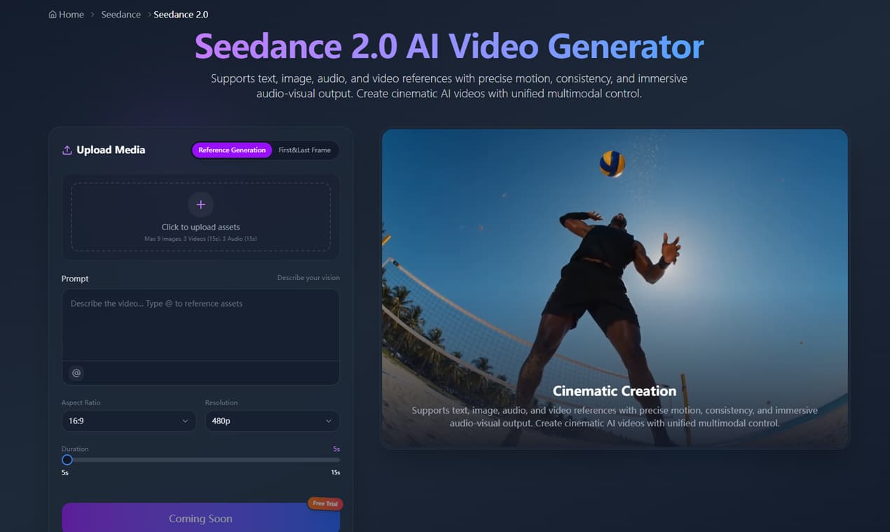 Seedance 2.0 AI Video Generator